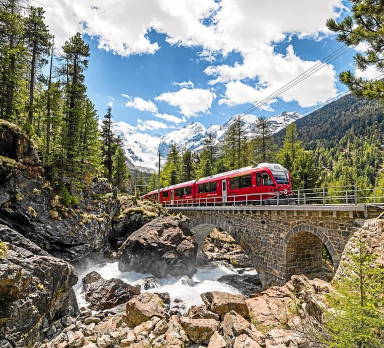 From Milan: Bernina and St. Moritz Day Tour by Scenic Train
