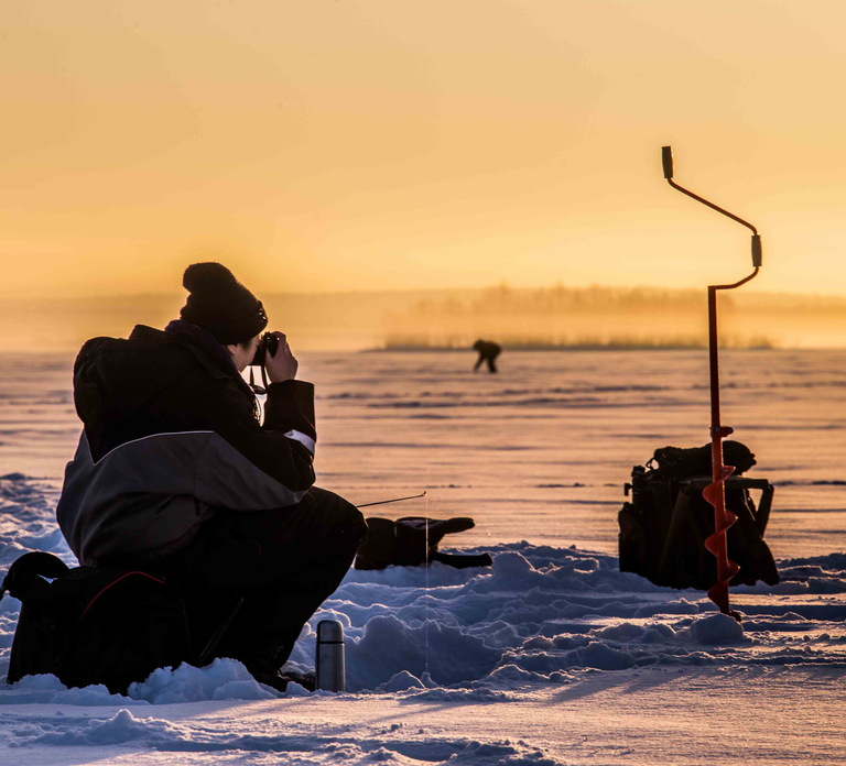 Levi: Ice Fishing on a Frozen Lake