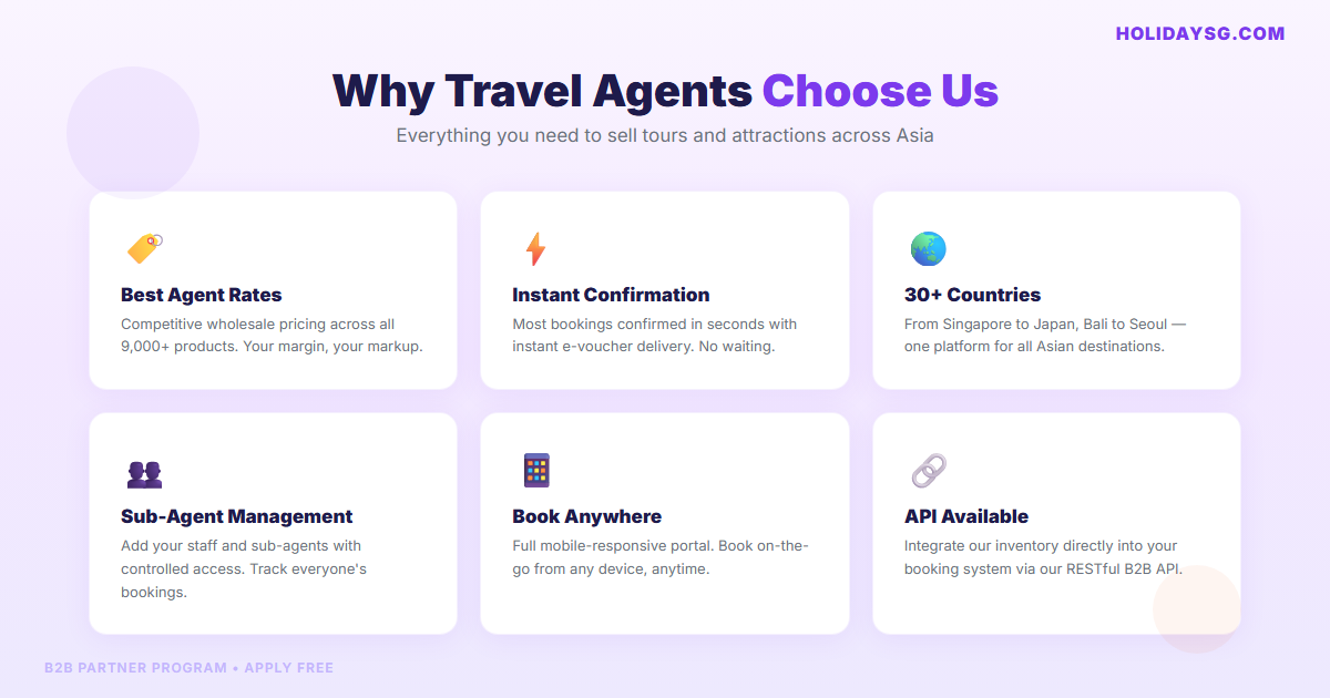 HolidaySG B2B portal features overview