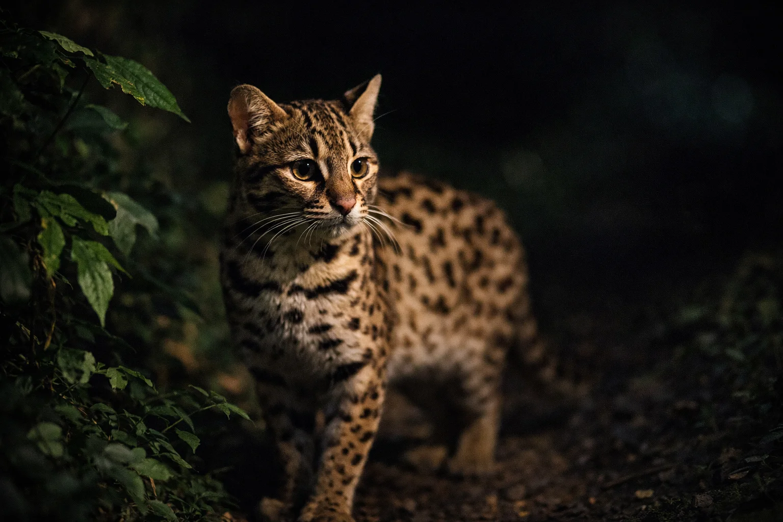 Animals seen at dusk at the Night Safari in Mandai, Singapore