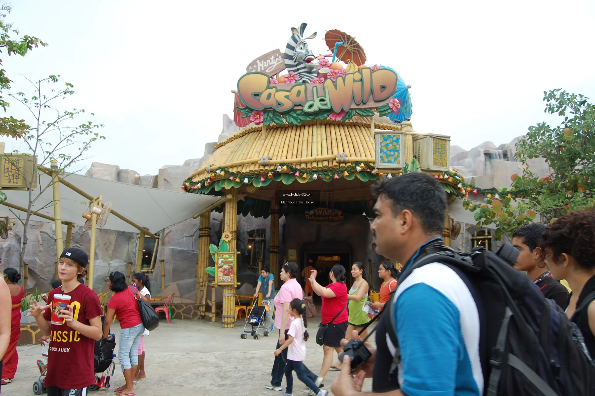 Entrance area and themed scenery at Universal Studios Singapore