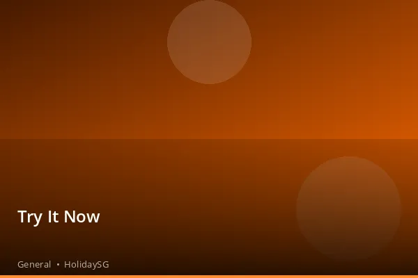 Try It Now - General | HolidaySG