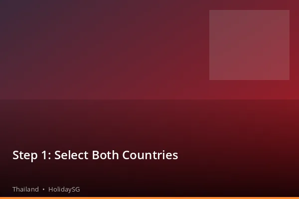 Step 1: Select Both Countries - Thailand | HolidaySG