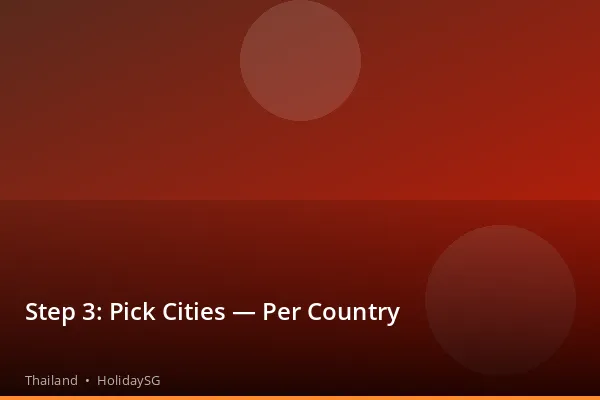 Step 3: Pick Cities — Per Country - Thailand | HolidaySG