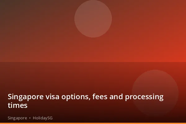 Singapore visa options, fees and processing times - Singapore | HolidaySG