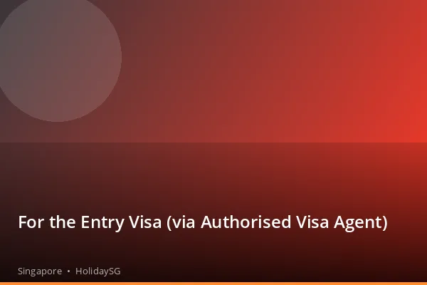 For the Entry Visa (via Authorised Visa Agent) - Singapore | HolidaySG