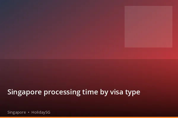 Singapore processing time by visa type - Singapore | HolidaySG