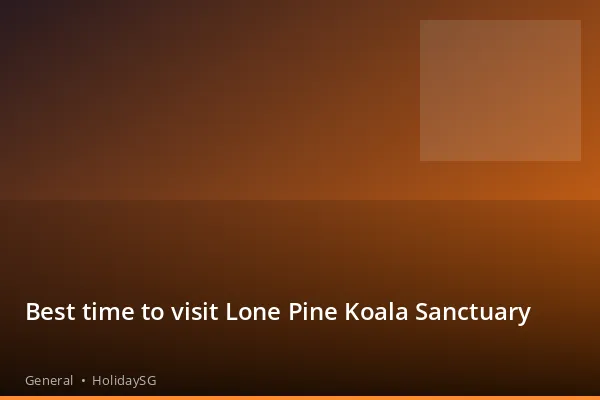Best time to visit Lone Pine Koala Sanctuary - General | HolidaySG