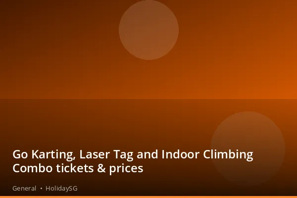 Go Karting, Laser Tag and Indoor Climbing Combo tickets &amp; prices - General | HolidaySG