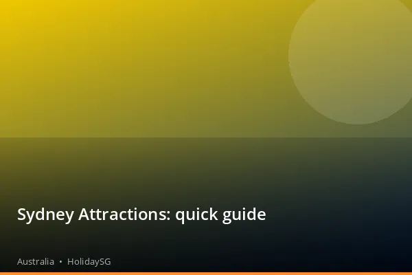 Sydney Attractions: quick guide - Australia | HolidaySG