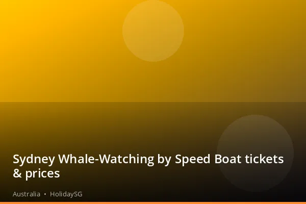 Sydney Whale-Watching by Speed Boat tickets &amp; prices - Australia | HolidaySG