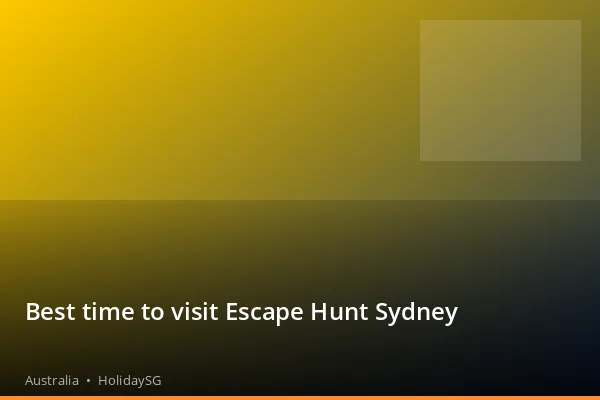 Best time to visit Escape Hunt Sydney - Australia | HolidaySG