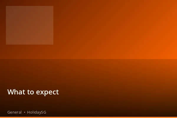 What to expect - General | HolidaySG
