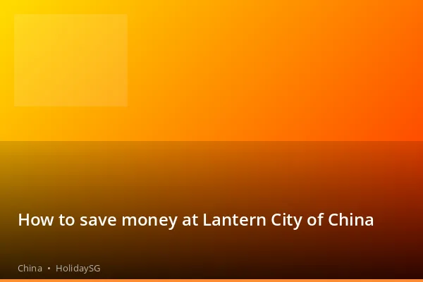 How to save money at Lantern City of China - China | HolidaySG