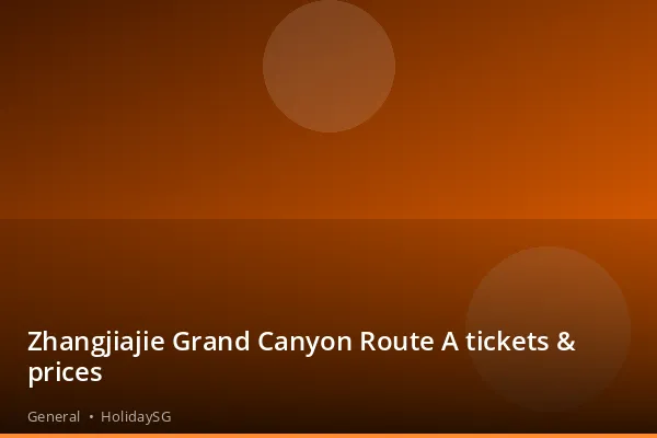 Zhangjiajie Grand Canyon Route A tickets &amp; prices - General | HolidaySG