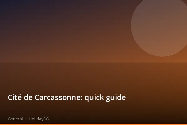 Cité de Carcassonne: quick guide - General | HolidaySG