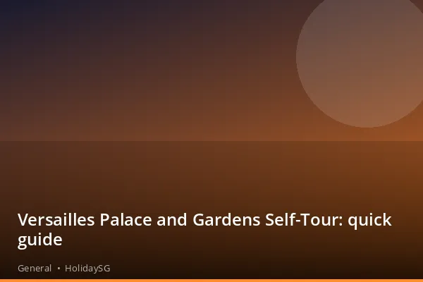 Versailles Palace and Gardens Self-Tour: quick guide - General | HolidaySG