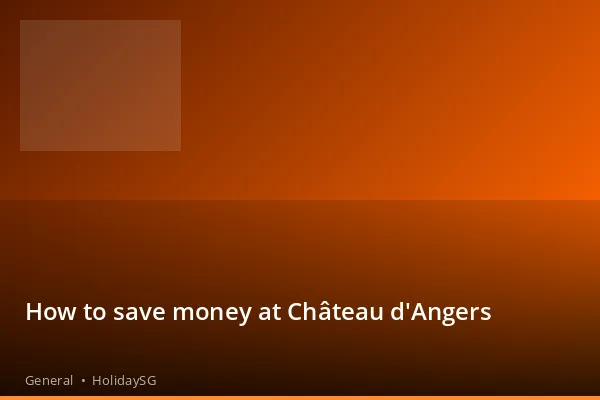 How to save money at Château d'Angers - General | HolidaySG