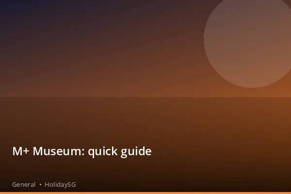 M+ Museum: quick guide - General | HolidaySG