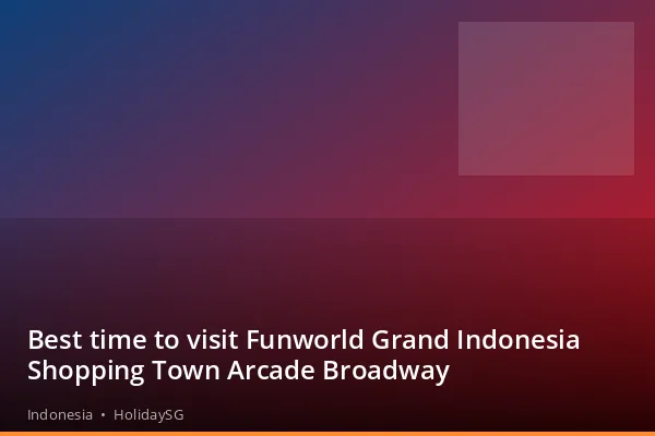 Best time to visit Funworld Grand Indonesia Shopping Town Arcade Broadway - Indonesia | HolidaySG