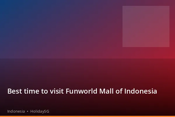 Best time to visit Funworld Mall of Indonesia - Indonesia | HolidaySG