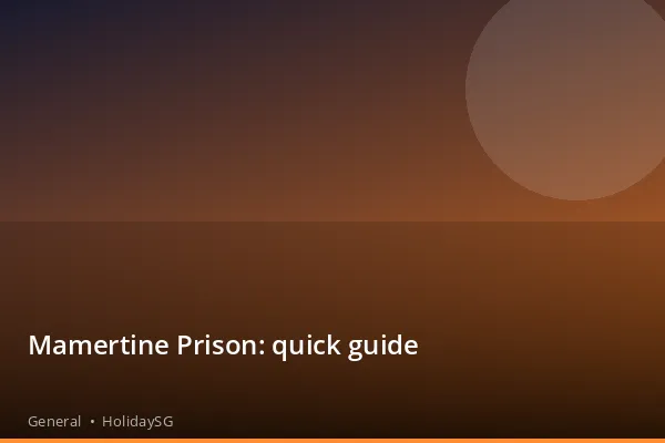 Mamertine Prison: quick guide - General | HolidaySG
