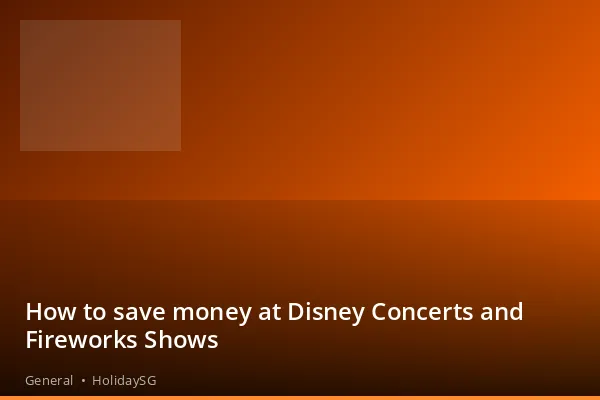 How to save money at Disney Concerts and Fireworks Shows - General | HolidaySG