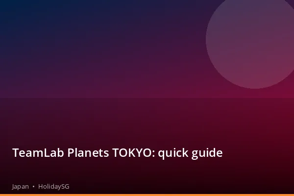 TeamLab Planets TOKYO: quick guide - Japan | HolidaySG