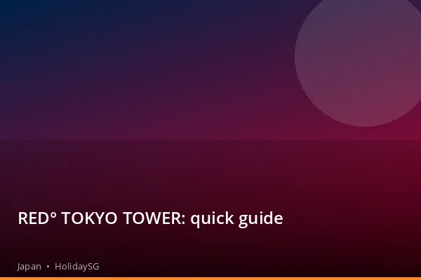 RED° TOKYO TOWER: quick guide - Japan | HolidaySG