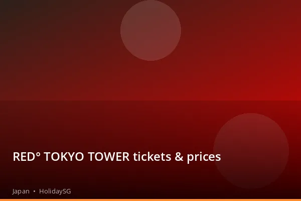 RED° TOKYO TOWER tickets &amp; prices - Japan | HolidaySG