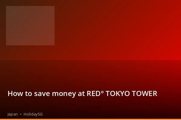 How to save money at RED° TOKYO TOWER - Japan | HolidaySG