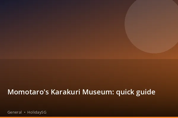 Momotaro's Karakuri Museum: quick guide - General | HolidaySG