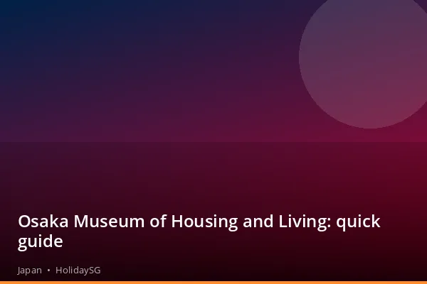 Osaka Museum of Housing and Living: quick guide - Japan | HolidaySG