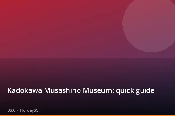 Kadokawa Musashino Museum: quick guide - USA | HolidaySG
