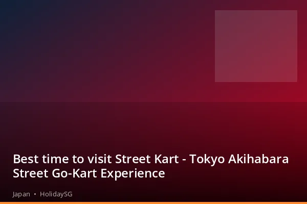 Best time to visit Street Kart - Tokyo Akihabara Street Go-Kart Experience - Japan | HolidaySG