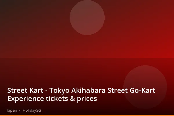 Street Kart - Tokyo Akihabara Street Go-Kart Experience tickets &amp; prices - Japan | HolidaySG
