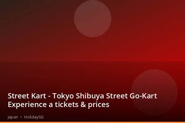 Street Kart - Tokyo Shibuya Street Go-Kart Experience a tickets &amp; prices - Japan | HolidaySG