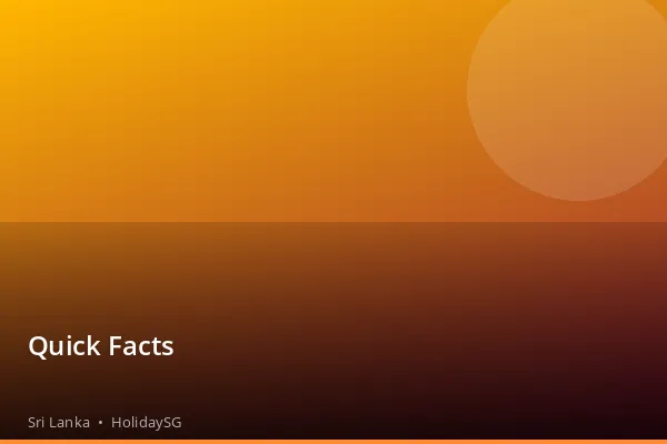 Quick Facts - Sri Lanka | HolidaySG