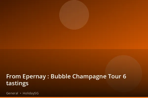 From Epernay : Bubble Champagne Tour 6 tastings - General | HolidaySG