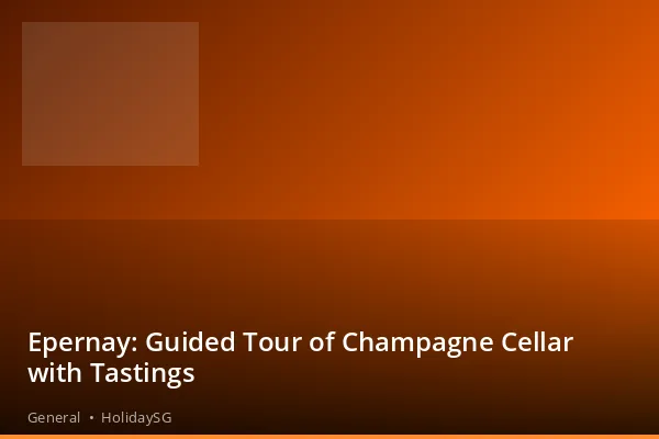 Epernay: Guided Tour of Champagne Cellar with Tastings - General | HolidaySG