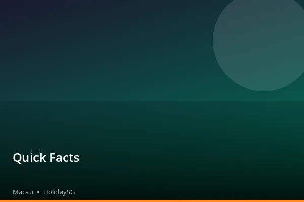 Quick Facts - Macau | HolidaySG