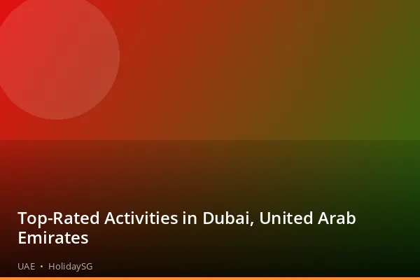 Top-Rated Activities in Dubai, United Arab Emirates - UAE | HolidaySG