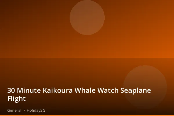 30 Minute Kaikoura Whale Watch Seaplane Flight - General | HolidaySG