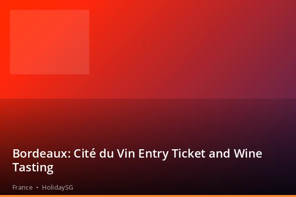 Bordeaux: Cité du Vin Entry Ticket and Wine Tasting - France | HolidaySG